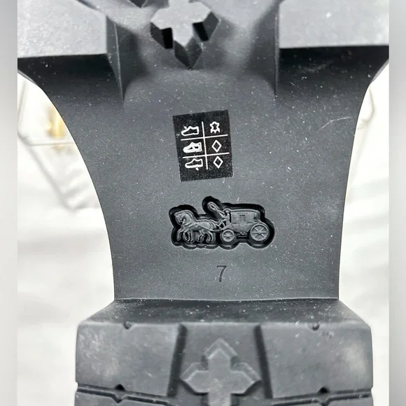 COACH ‘Leighton’ Lace-up Combat Boots in Burgundy - Picture 4 of 8